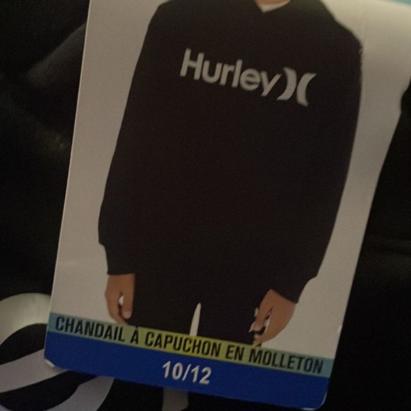 Hurley Fleece Hoodie Black Boys Size 10/12 NEW - Picture 4 of 4